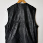 Oversized leather vest | Black