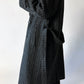 Belted wool trench coat | Grey houndstooth