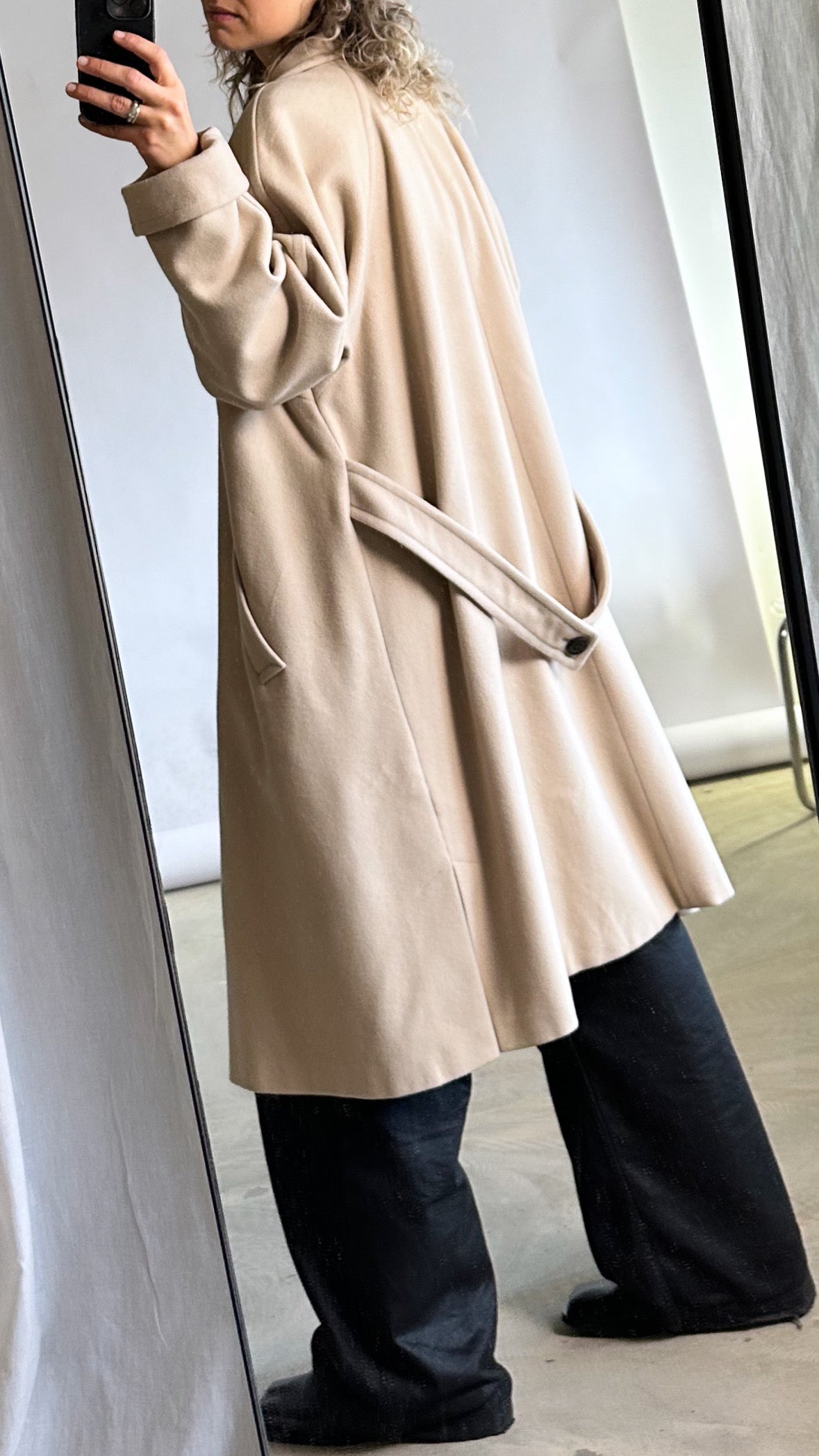 Long wool coat | Soft ecru