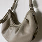 Leather shoulder bag stone