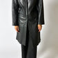 Long leather coat | Black