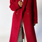 Double-breasted wool coat | Red