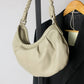 Leather shoulder bag stone