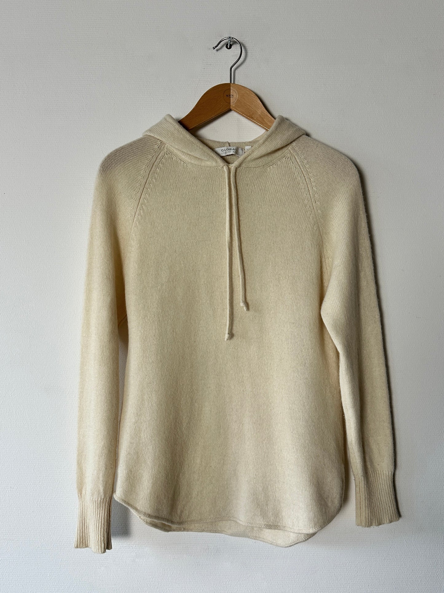 Lambswool hooded sweater | Ivory