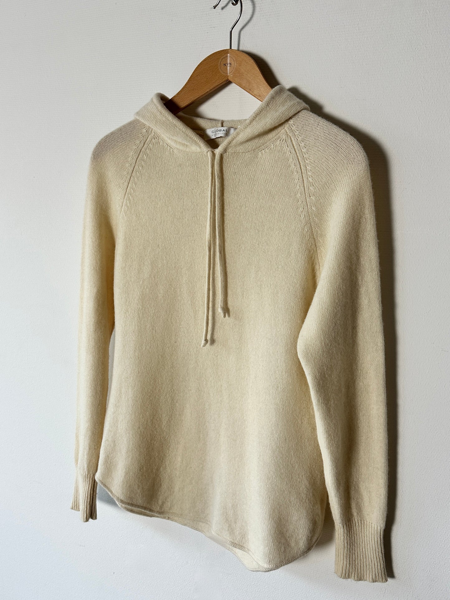 Lambswool hooded sweater | Ivory