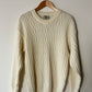 Wool blend cable sweater | Ivory