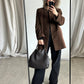 Leather handbag | Dark brown