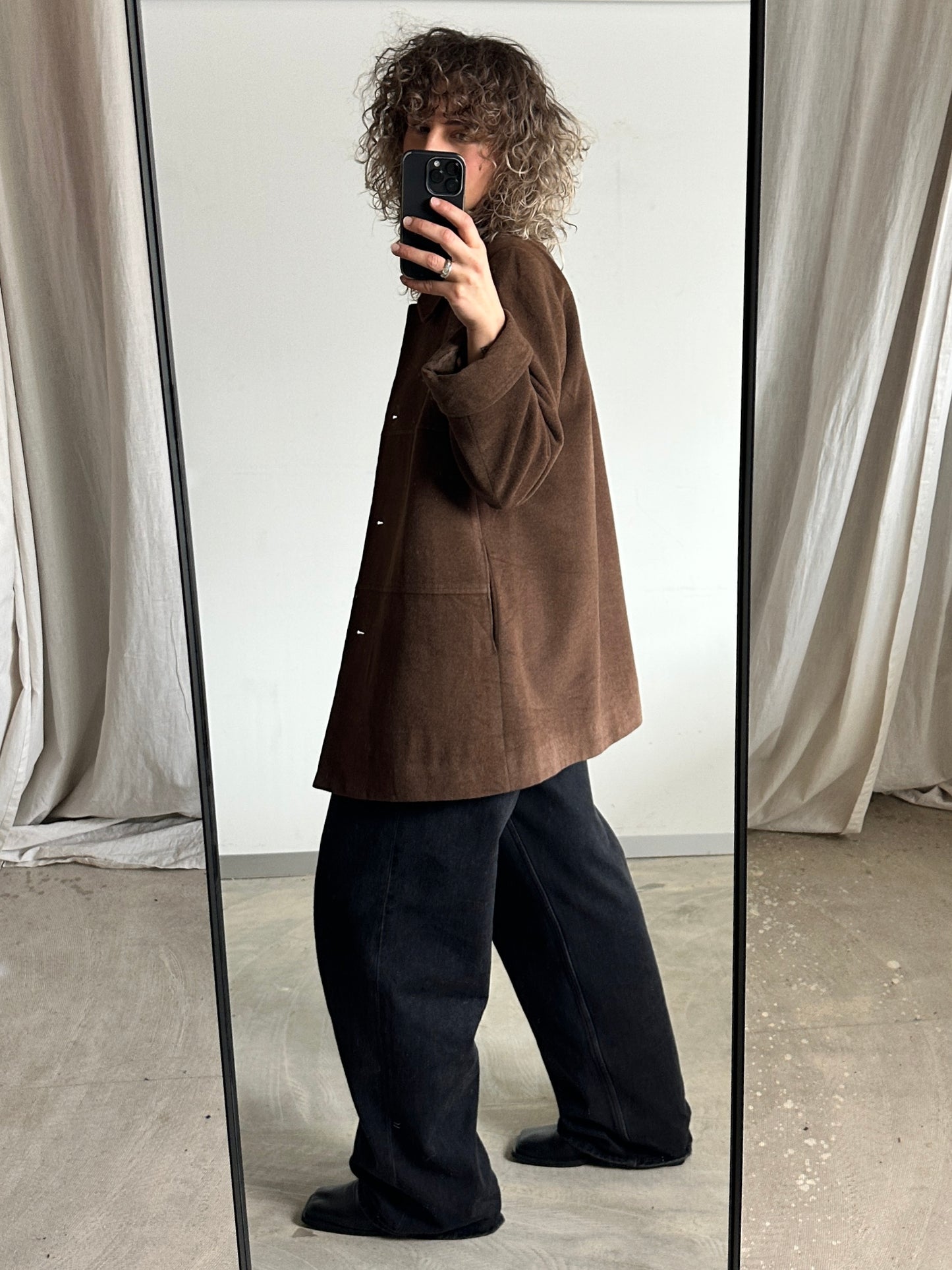 Daks wool Angora coat | Brown