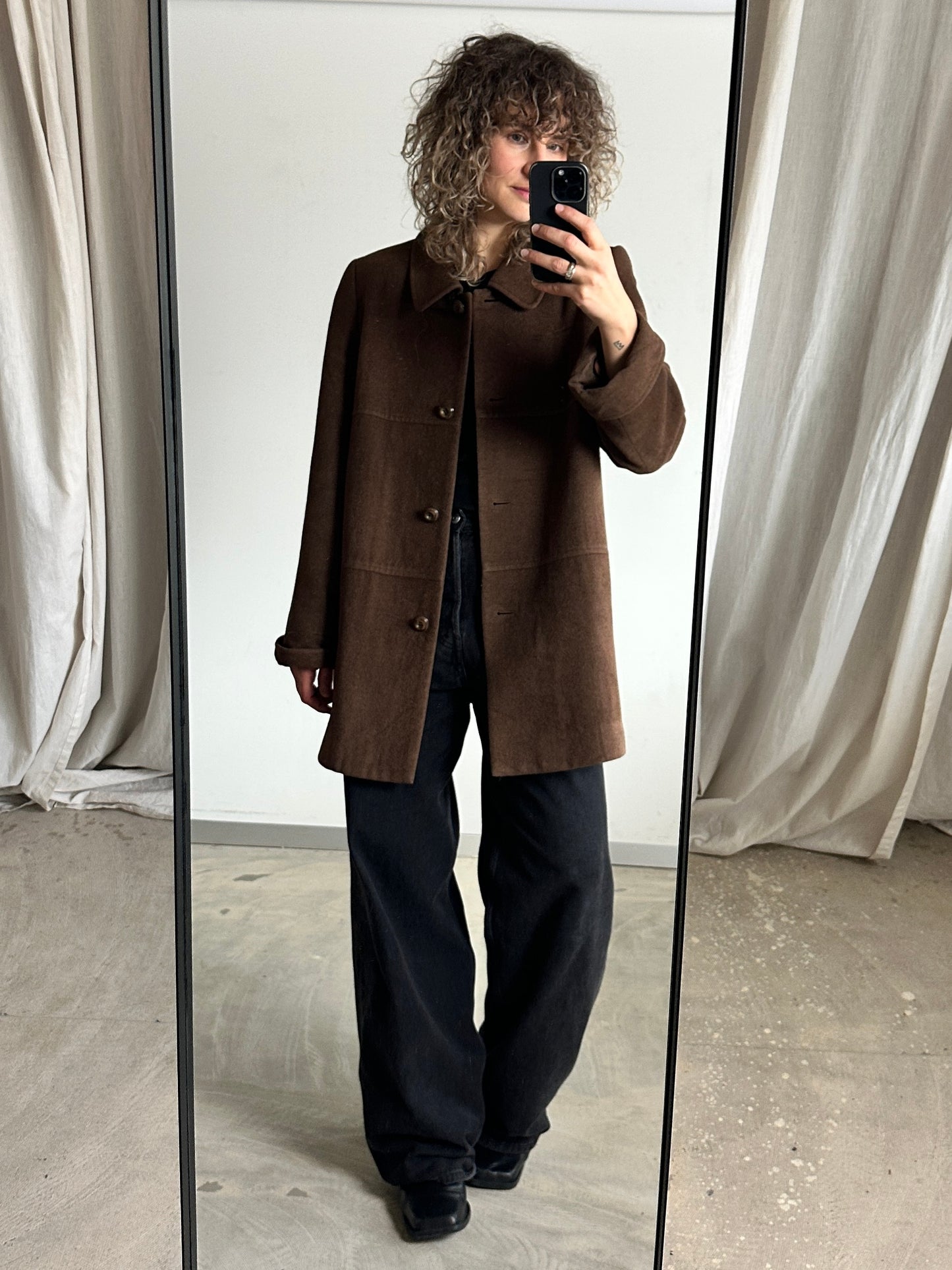 Daks wool Angora coat | Brown