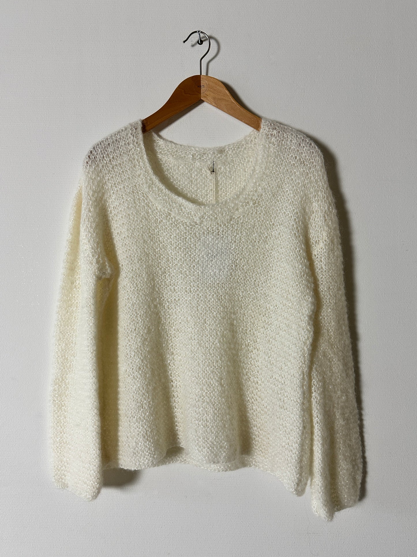 Hand knitted mohair sweater | Off white