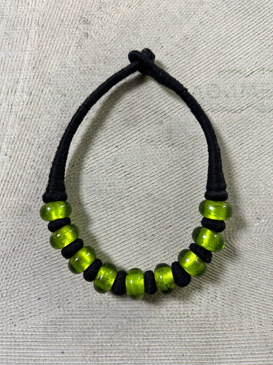 Glass beaded necklace | Green