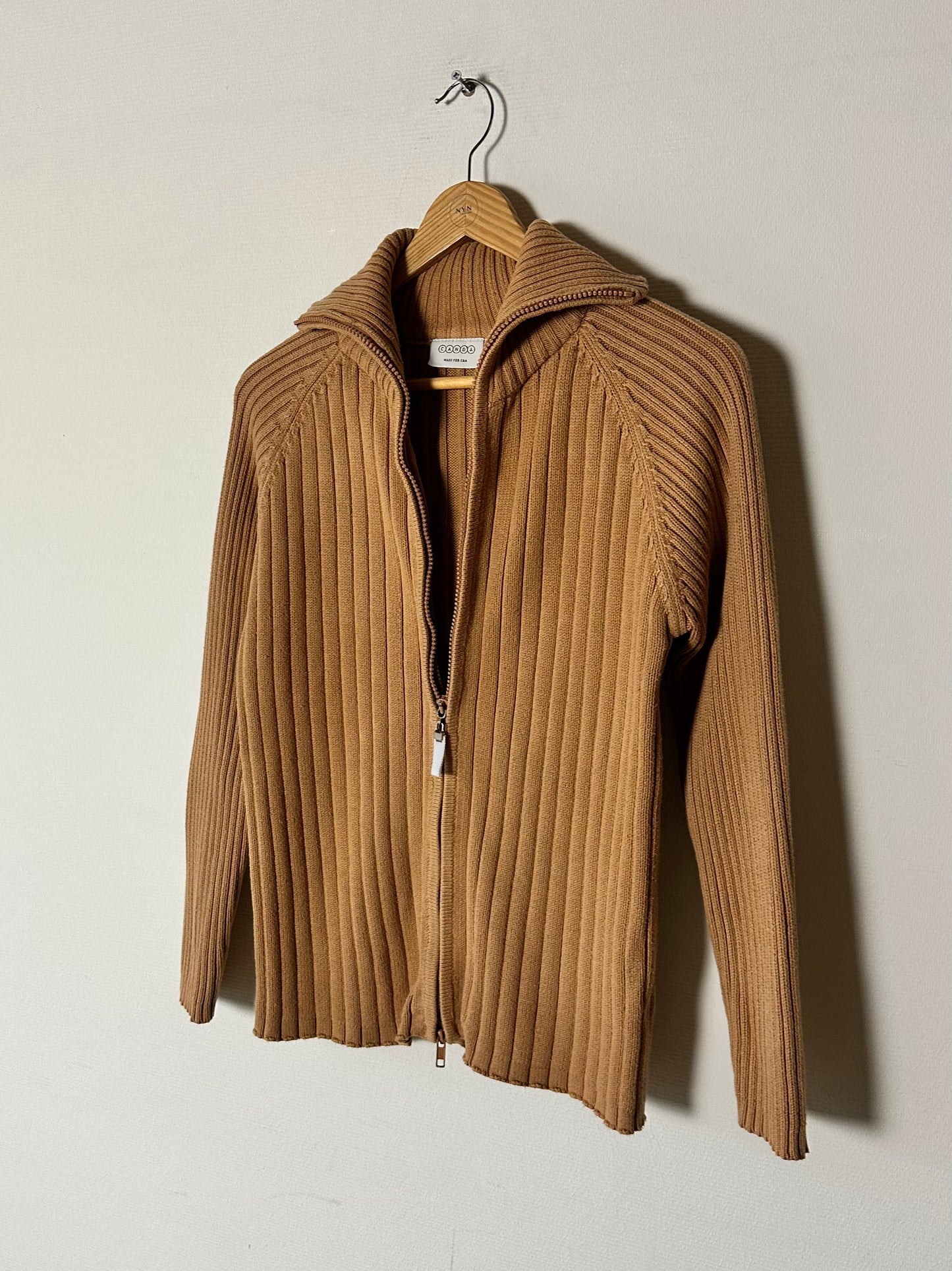 Zip cardigan | Sand stone