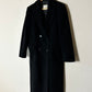 Double breasted wool coat | Black