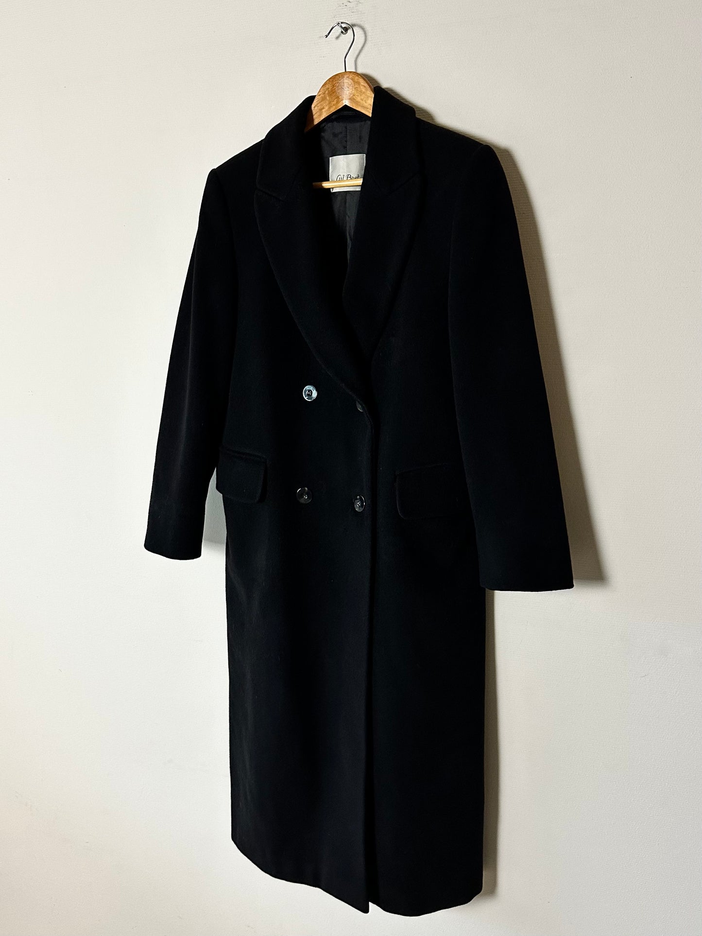 Double breasted wool coat | Black