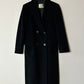 Double breasted wool coat | Black