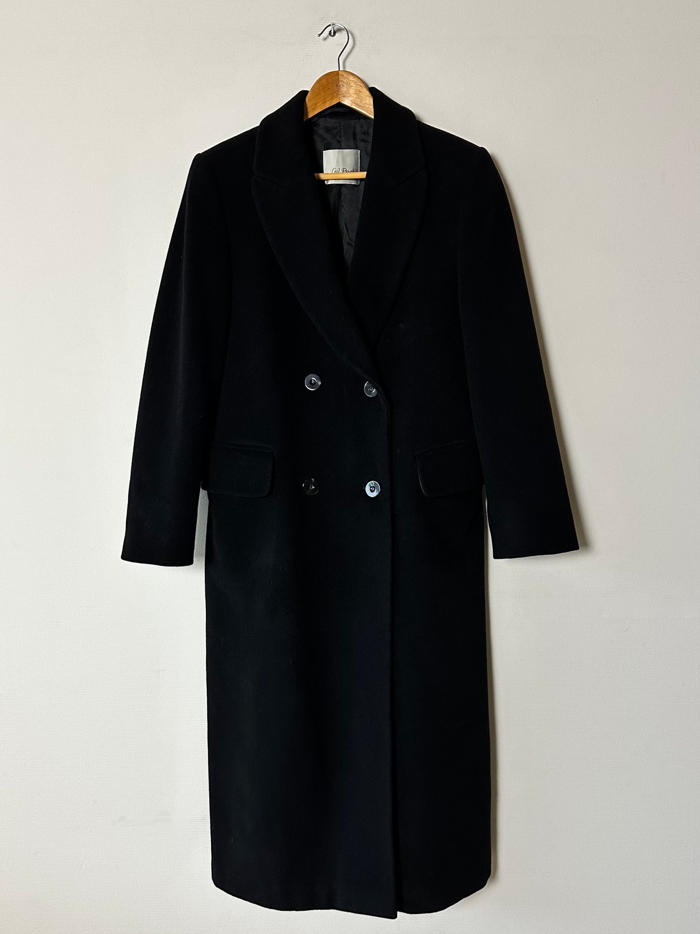 Double breasted wool coat | Black