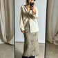 Long mohair skirt | Taupe beige