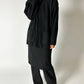 Zip wool cardigan | Black