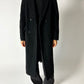 Double breasted wool coat | Black