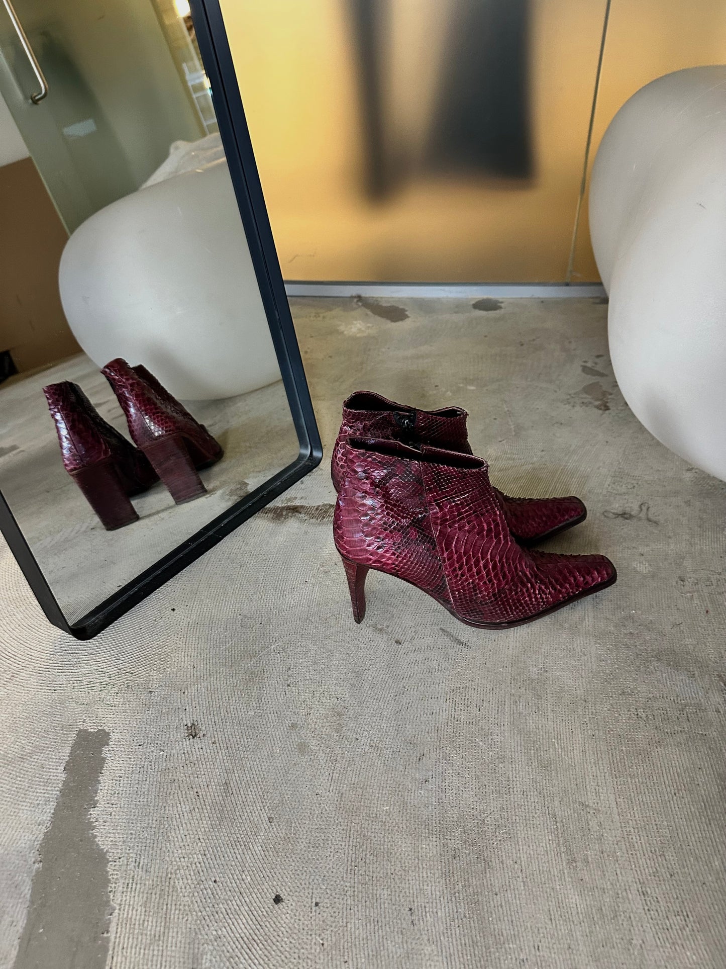 Leather ankle boots | Bordeaux