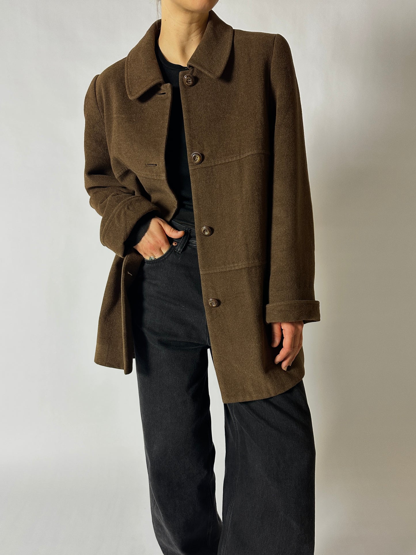 Daks wool Angora coat | Brown