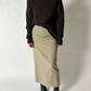 Long wool blend skirt | Ecru