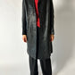 Long leather coat | Black