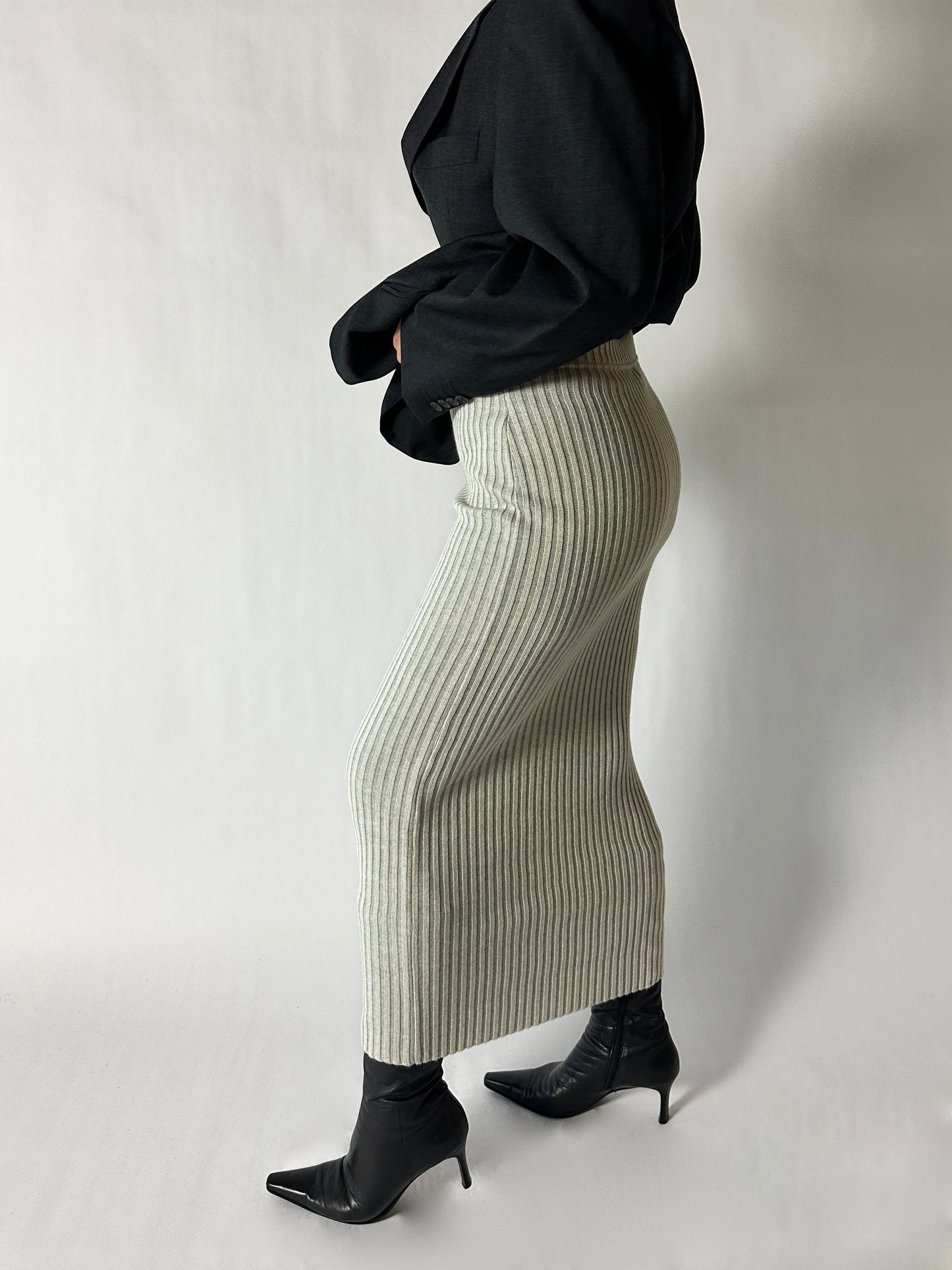 Tricot skirt | Stone grey