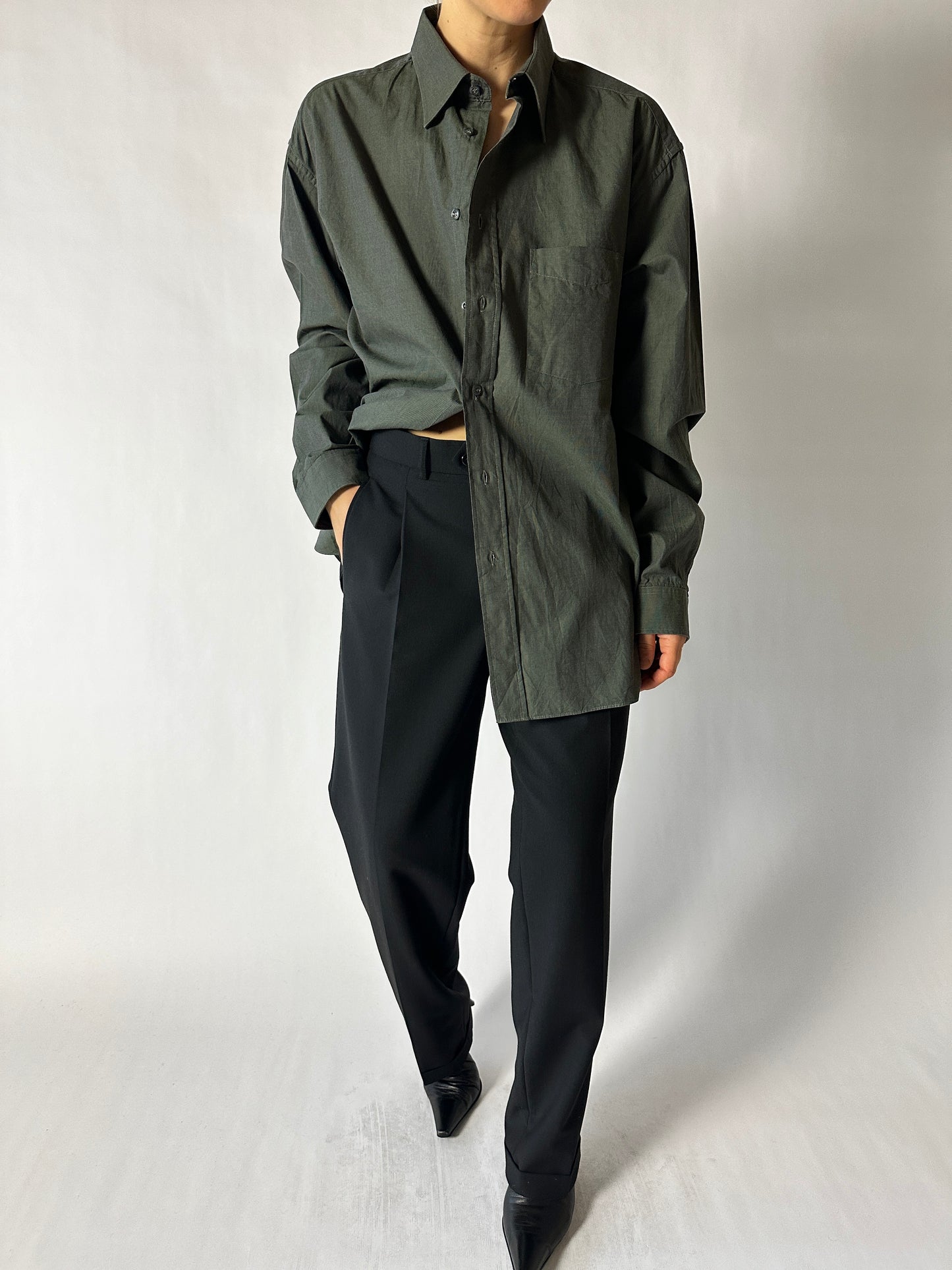 Cotton shirt | Forest green