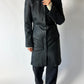 Long leather coat | Black