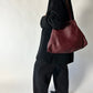 Leather tote bag | Bordeaux