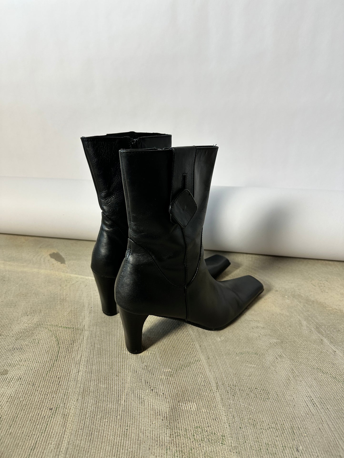 Leather ankle boots | Black