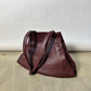 Leather tote bag | Bordeaux