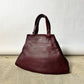 Leather tote bag | Bordeaux