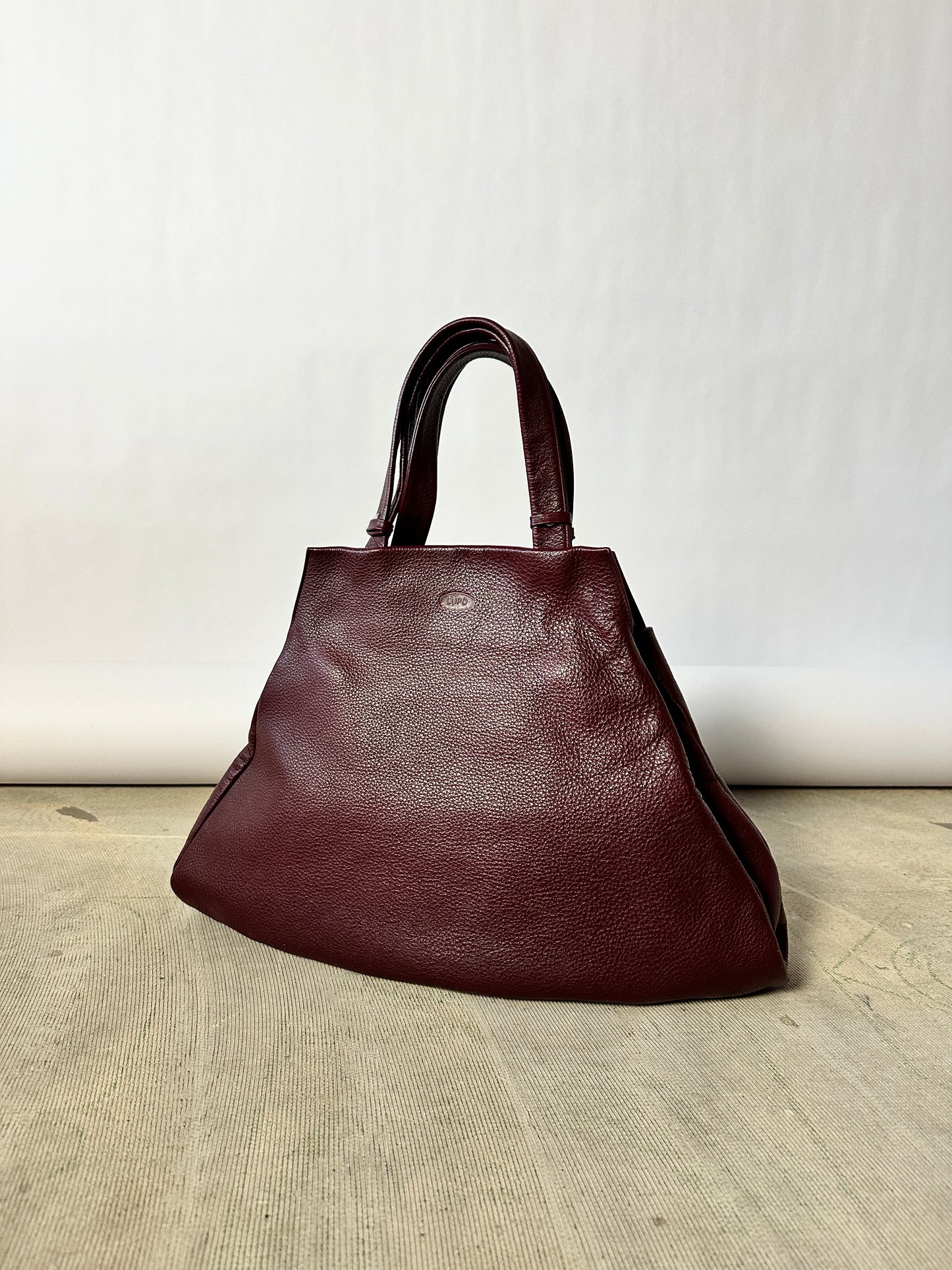 Leather tote bag | Bordeaux