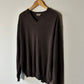 Fine knitted sweater | Dark brown