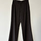 Wide leg striped trousers | Dark brown