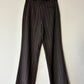 Wide leg striped trousers | Dark brown