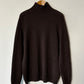 Wool turtleneck sweater | Dark brown