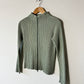 Cotton zip cardigan | Soft green