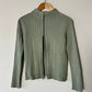 Cotton zip cardigan | Soft green